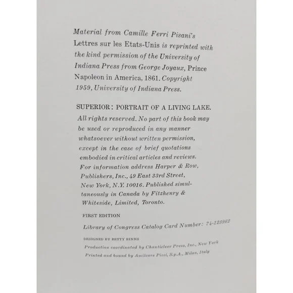 Superior. Portrait of a Living Lake First Edition Hardcover Book - Picture 2 of 16